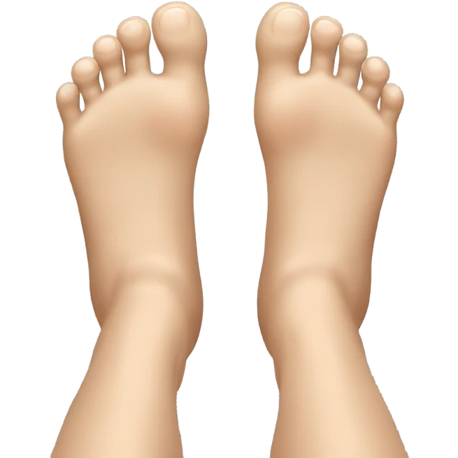 feet over head while smiling emoji