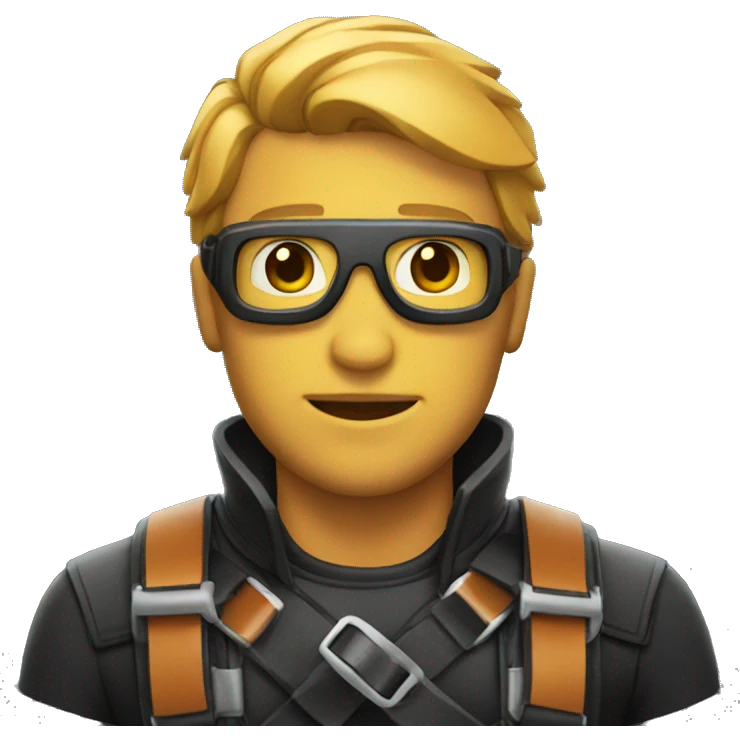 man wearing leather harness emoji
