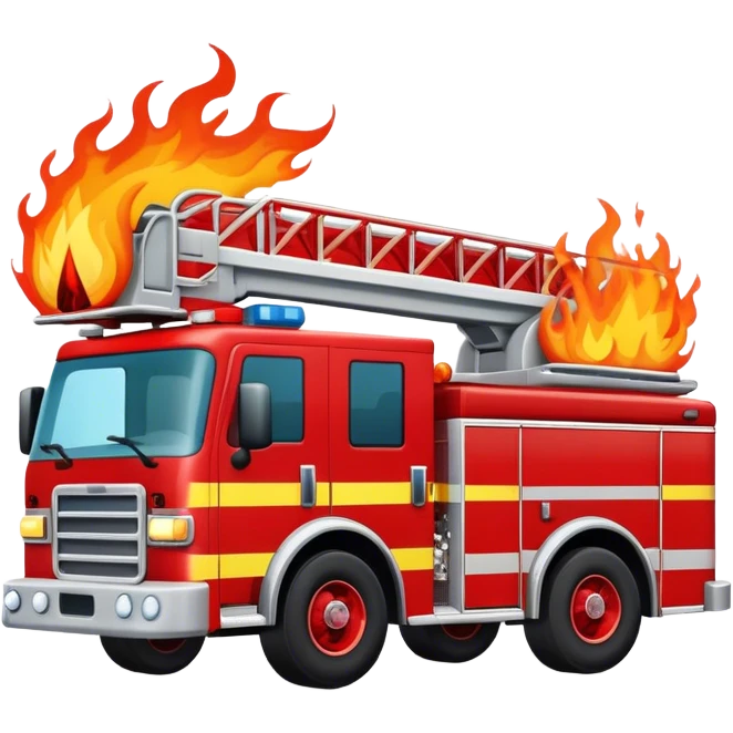 Fire truck on fire emoji