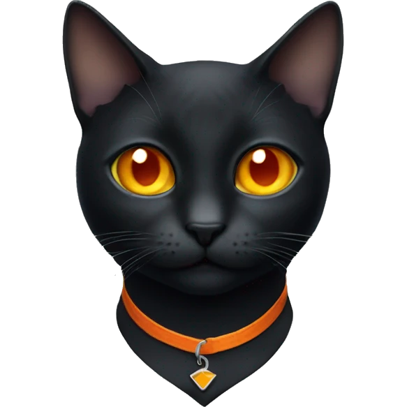 Black cat with orange eyes plumbob collar  emoji