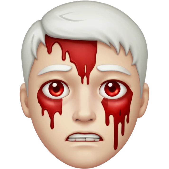 A pail white bloody character emoji