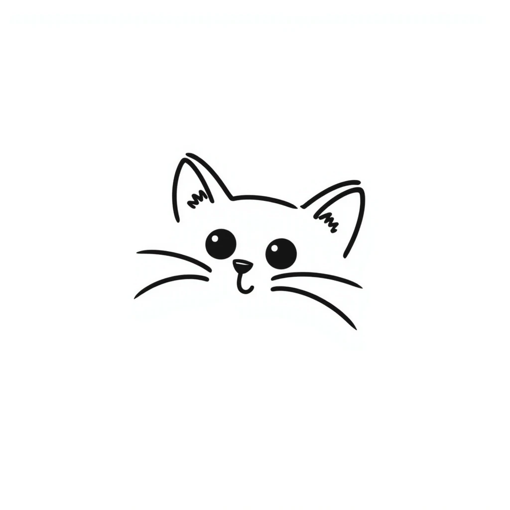 simple cat face with whiskers emoji