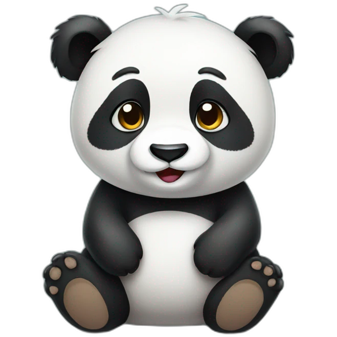 Shy and cute panda   emoji