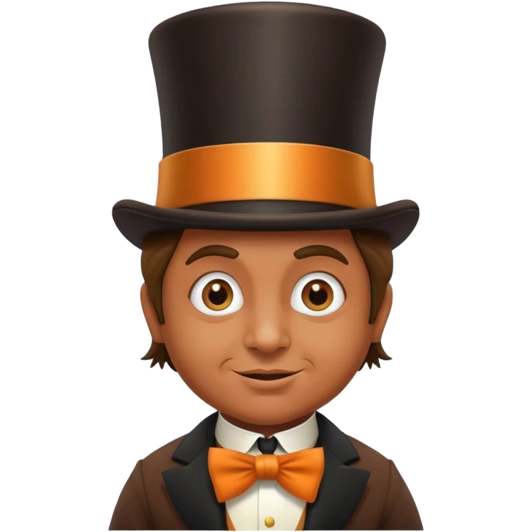 An Oompa Loompa with a top hat  emoji