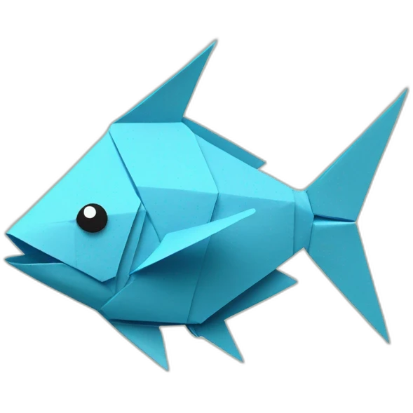 Poisson en origami coupé en deux emoji