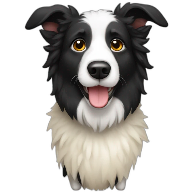 border collie wearing a sheep costume emoji