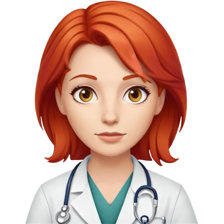 female doctor with red hair emoji