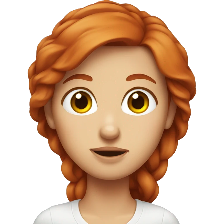 Redhead woman rolling eyes emoji