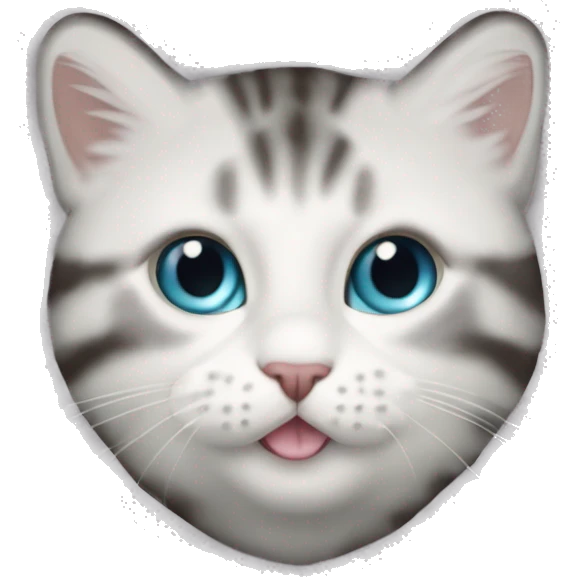 Белый шпиц с лиловыми и рыжими пятнами на голове улыбается emoji