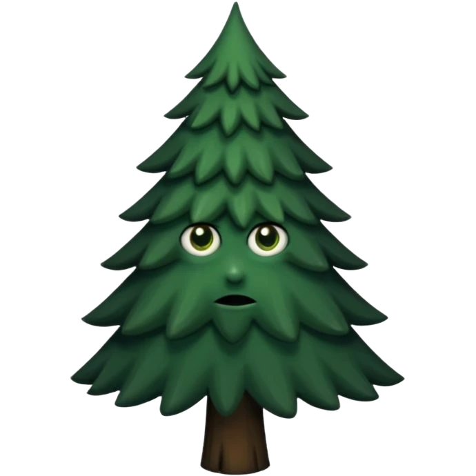 sapin avec des yeux noirs luisants emoji