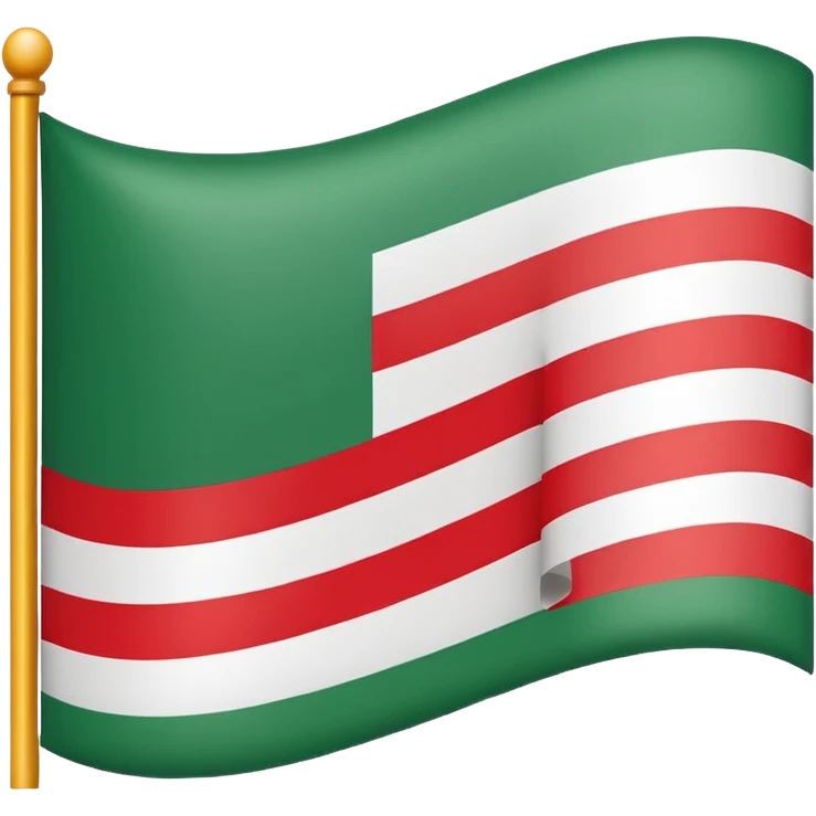 флаг первый цвет:зеленый, второй:белый, третий: красный  emoji