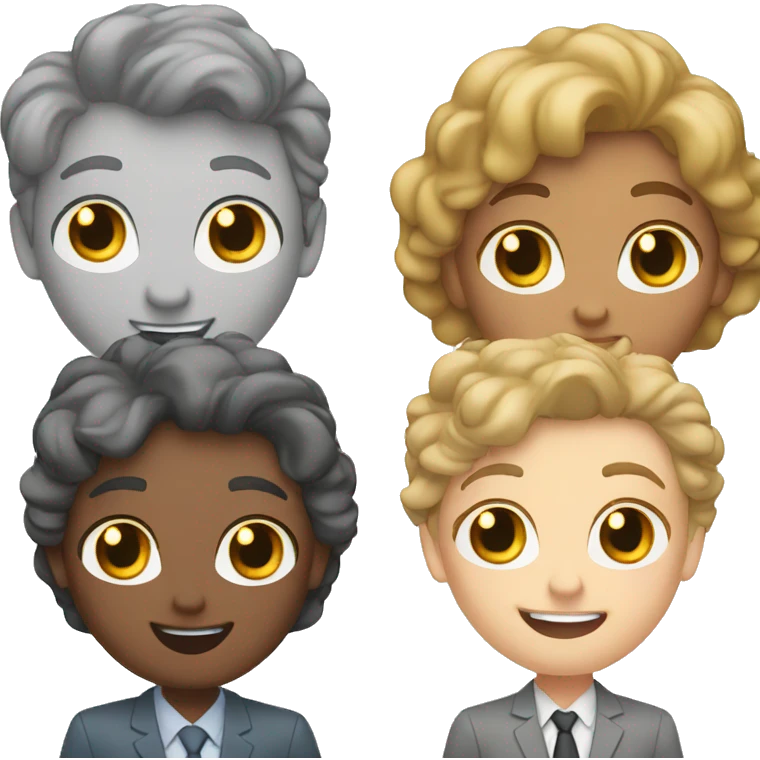 four office white friends saying hurrah emoji