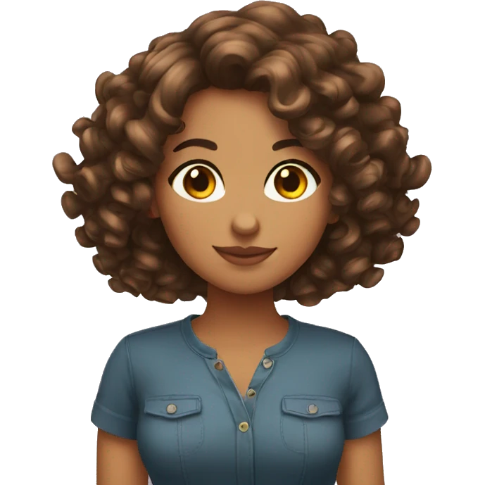 Latin curl hair girl emoji