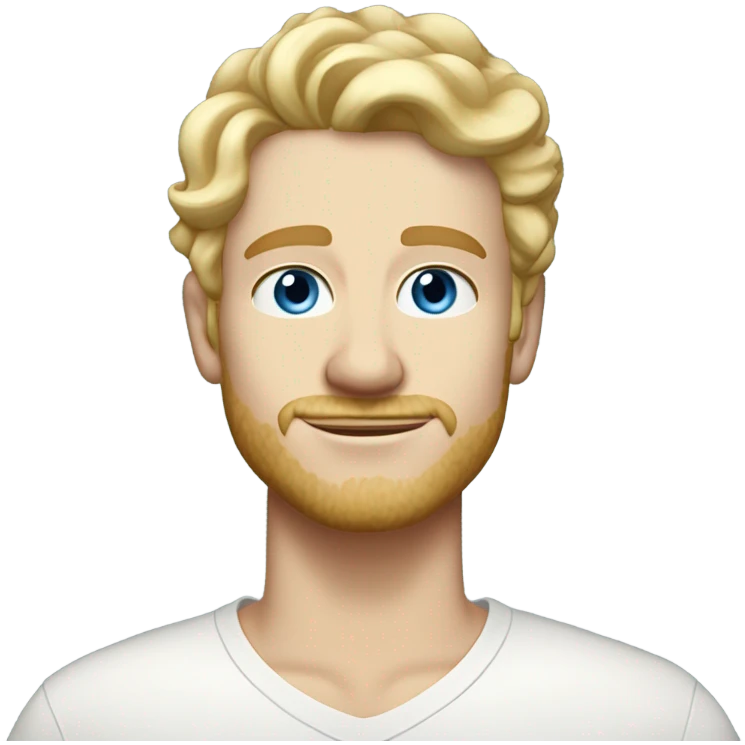 full body standing light curl blonde 30yo man blue eyed pale skin emoji