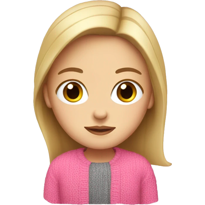 White girl with pink sweater  emoji