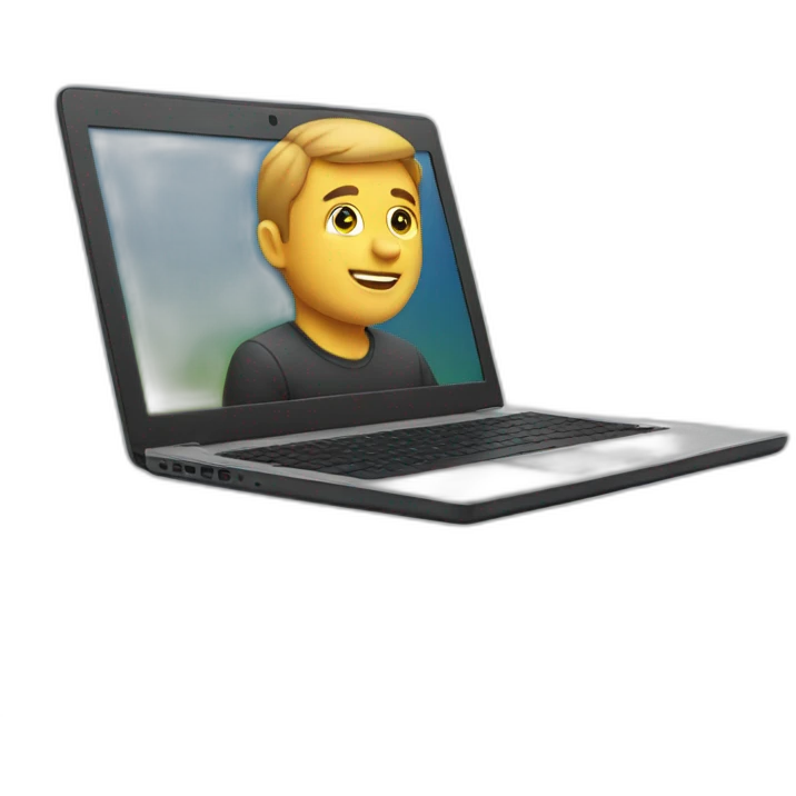 Side orientation of the laptop emoji