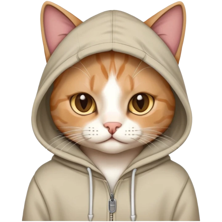 My Cat with wear hoodie to me emoji