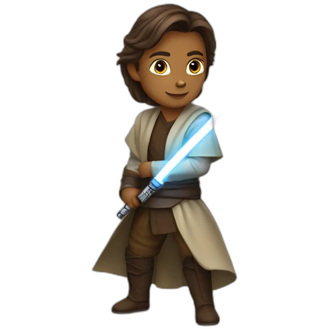 Jedi con sable de luz emoji