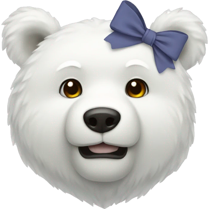 White bear with bow emoji