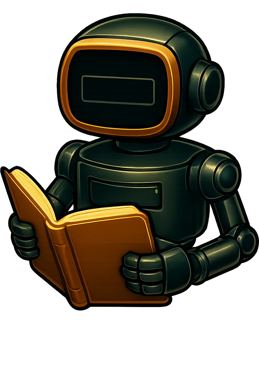bureaucrat robot with nothing in head area. black screen is in chest  emoji