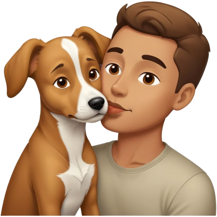 Dog kiss man emoji