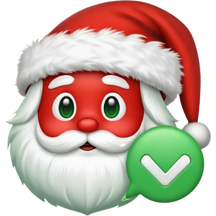 Green check mark with Santa hat  emoji