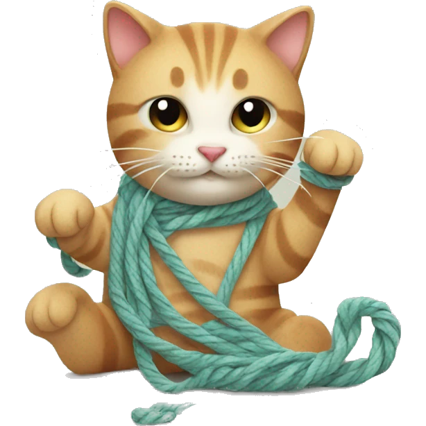 cat playing with yarn emoji