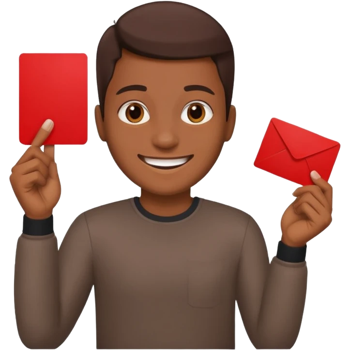 Eloji 🙂un carton rouge dans la main  emoji