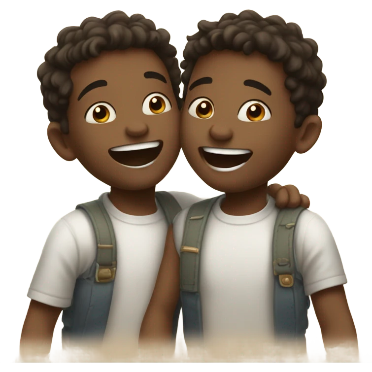 boys sharing a joyful moment emoji