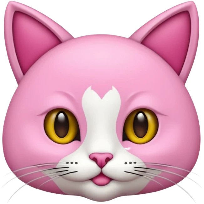Bir siyah renkli kedi gözleri yeşil ve oturuyor boynunda tasma pembe var emoji