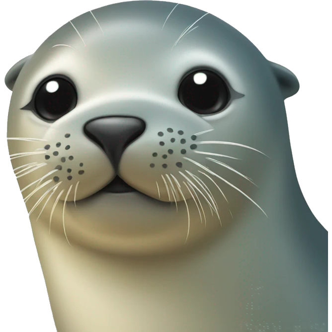 A seal giving a kiss on the cheeck  emoji