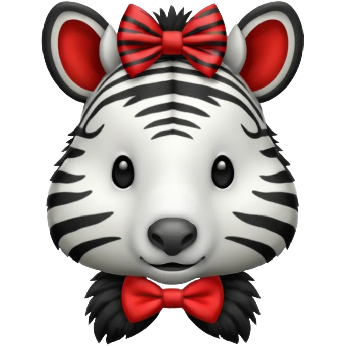 Zebra with a red bow tie emoji