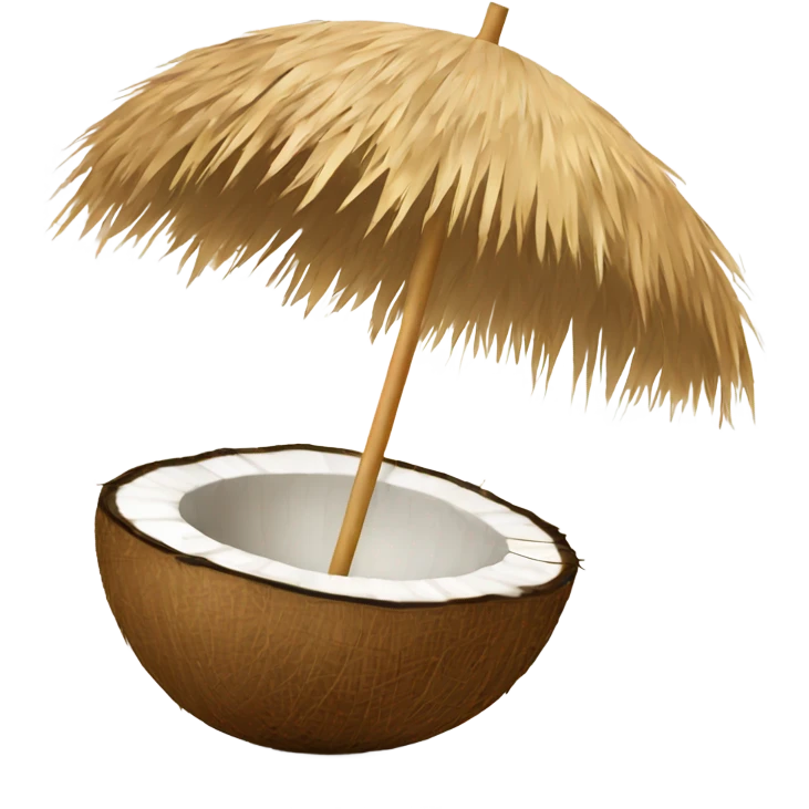 coconut with straw and umbrella emoji