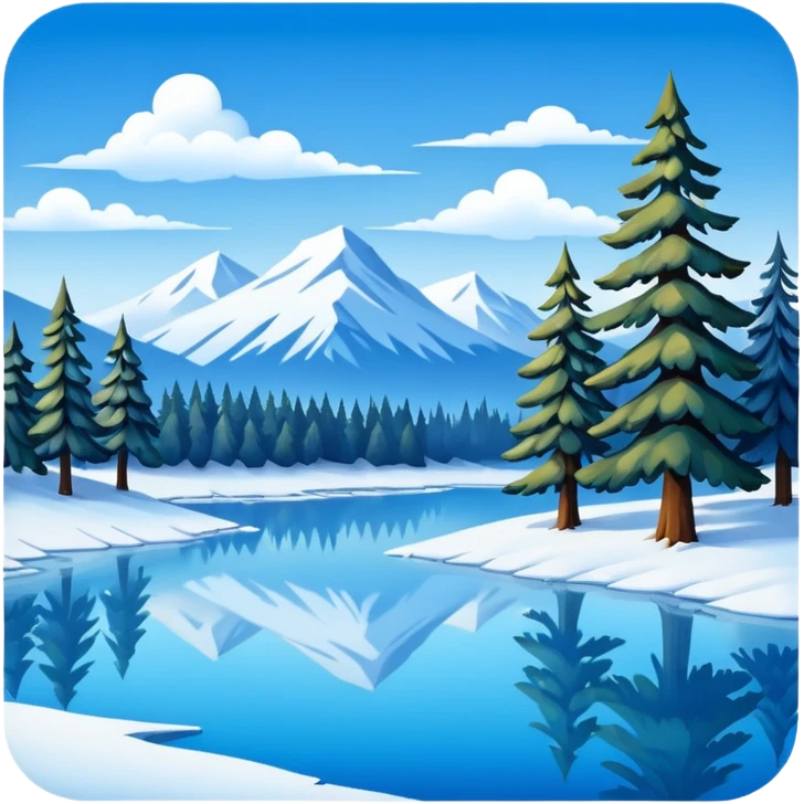 small painting with winter landscape emoji