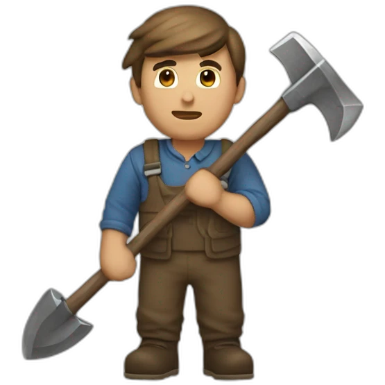 Steve with a pickaxe  emoji