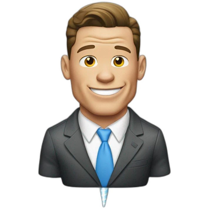 John cena in suit eating ice cream emoji