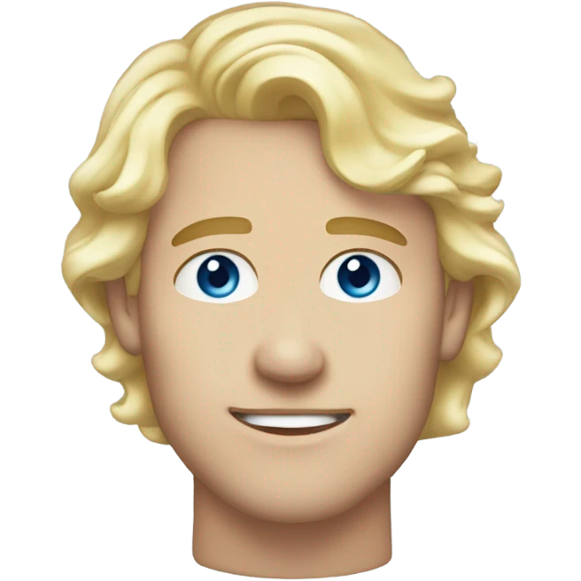 3/4 profile light curl blonde 30yo man blue eyed pale skin emoji