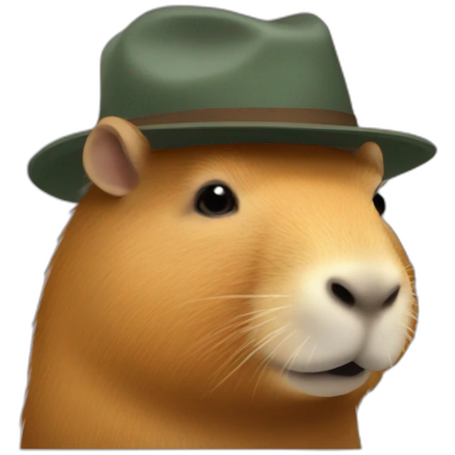 capybara hat side face emoji