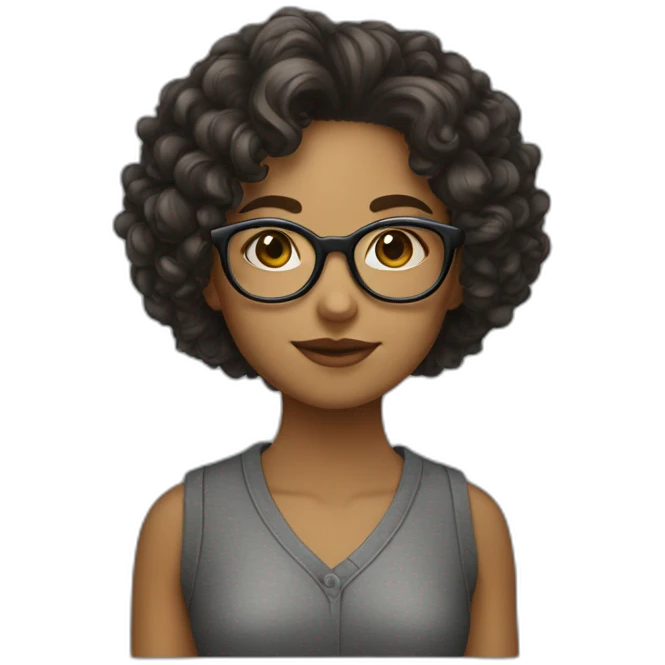 girl-with-medium-curly-hair-glasses emoji