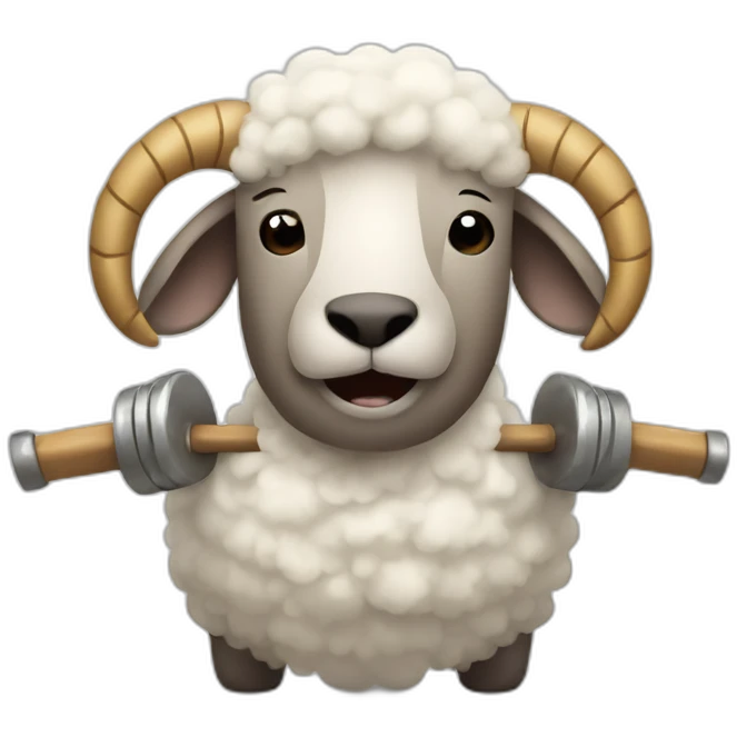 sheep lifting weights emoji