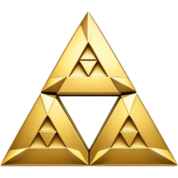Triforce symbol from Legend of Zelda, three golden triangles arranged in a triangle emoji