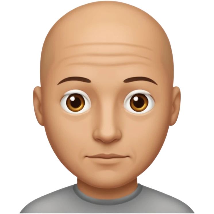 Bald man with no facial hair emoji
