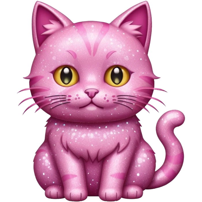 glitter pink cat emoji
