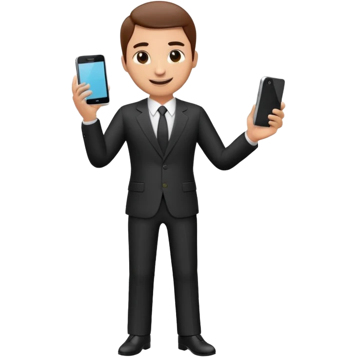 A 3D full body MNC Employee bitmoji talking on mobile with someone emoji