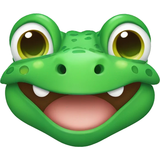 cute green lizard with green hearts around its face smiling emoji