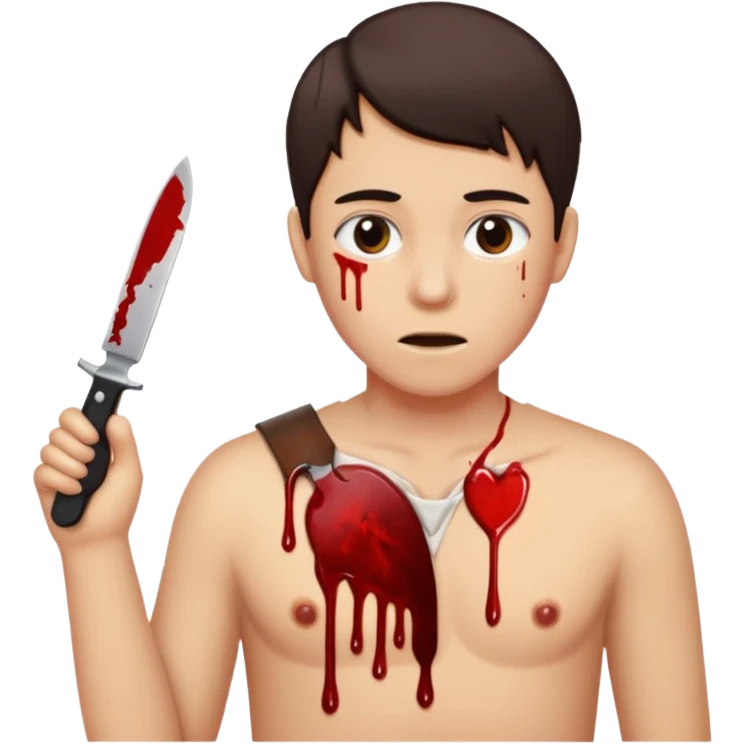 A person with a knife in there chest emoji