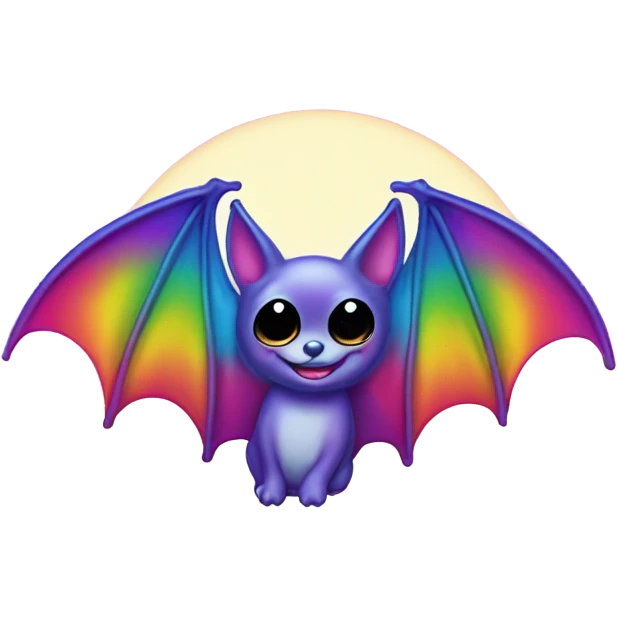 Lisa frank rainbow Halloween bat emoji