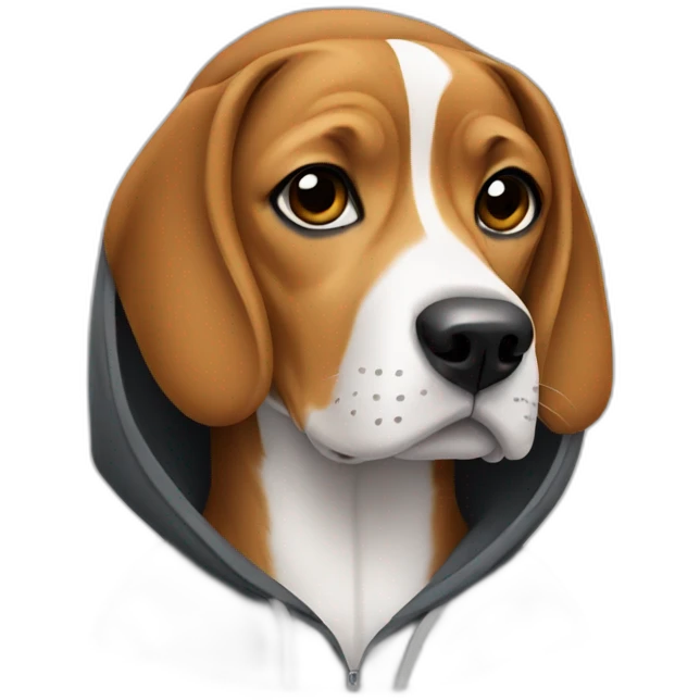 Beagle wearing hoodie emoji