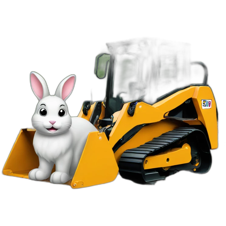 rabbit on bobcat machine emoji