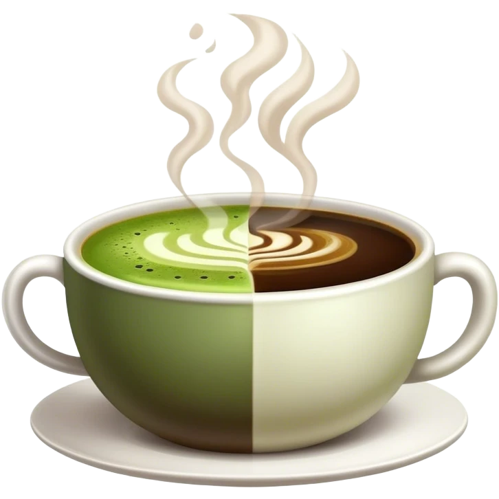 1 cup Coffee and 1 cup matcha emoji